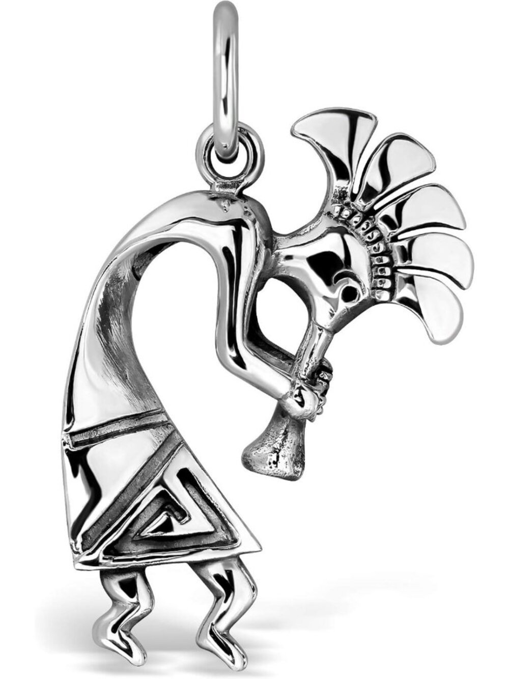 925 Sterling Silver Kokopelli Pendant Necklace - Southwestern Boho Jewelry